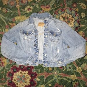 Hollister cropped denim jacket